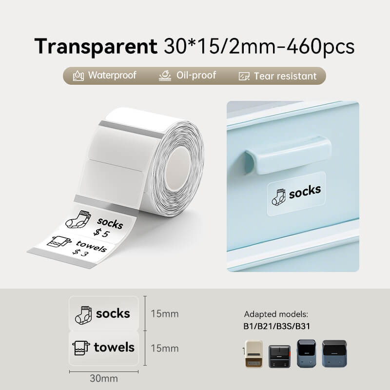 NIIMBOT Transparentes Etikettenband für B21, B1, B3S