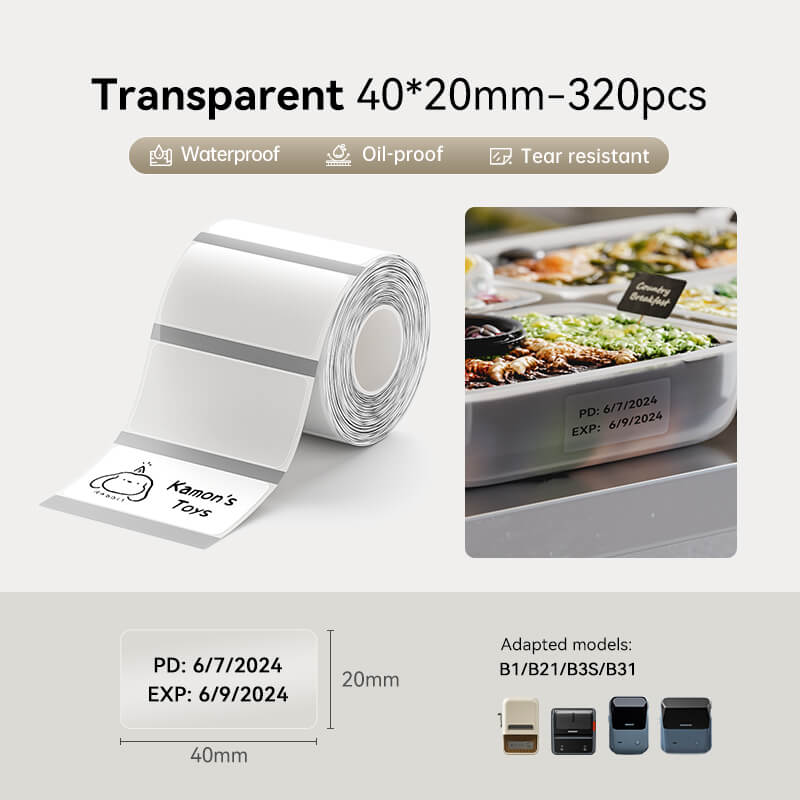 NIIMBOT Transparentes Etikettenband für B21, B1, B3S