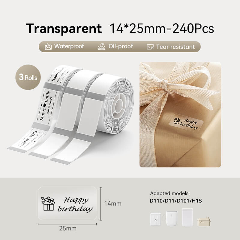 NIIMBOT Transparentes Etikettenband für D11, D110, D101