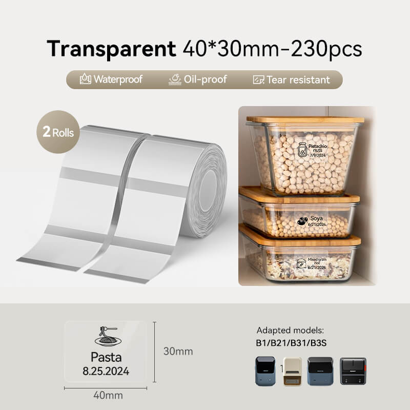 NIIMBOT Transparentes Etikettenband für B21, B1, B3S