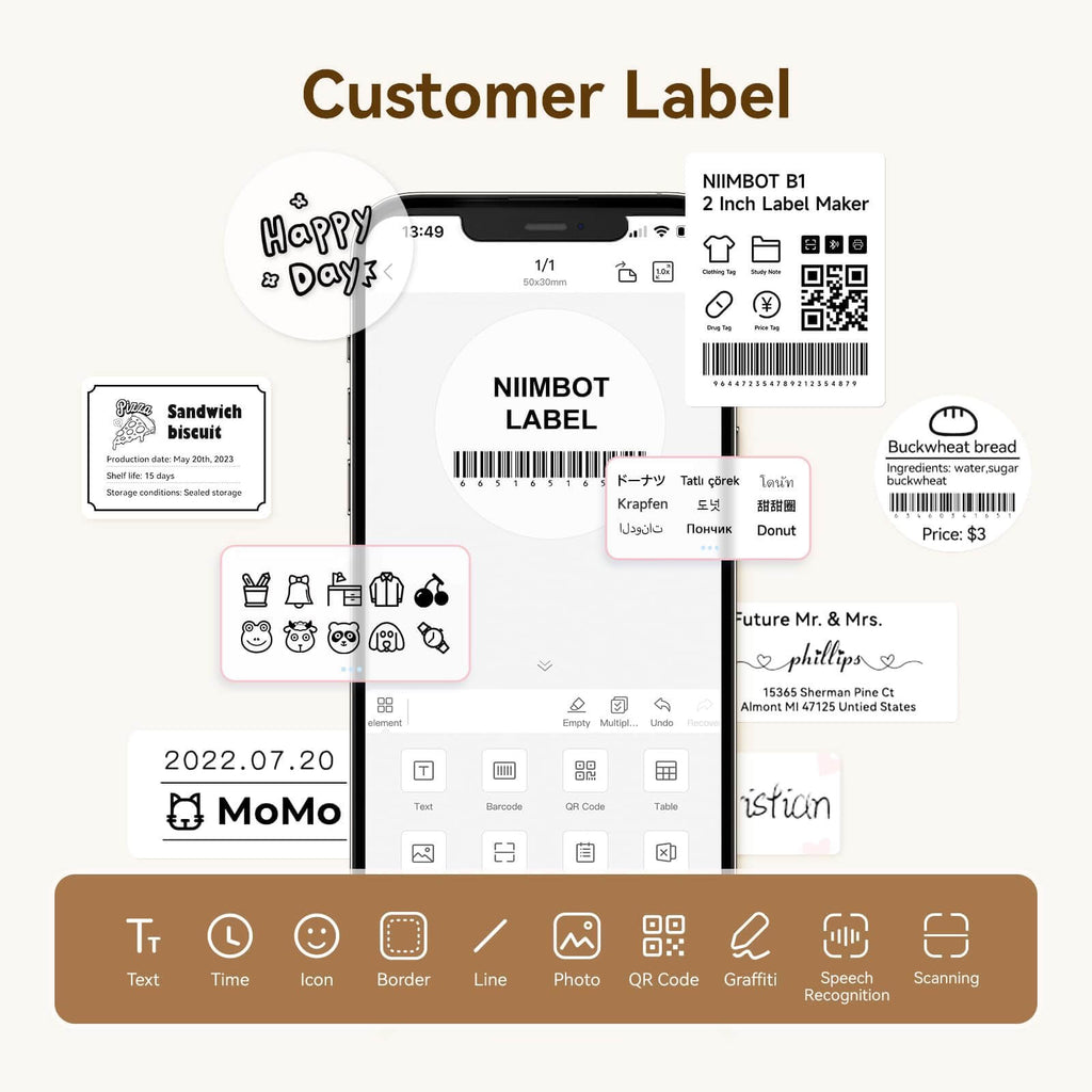 NIIMBOT Transparentes Etikettenband für B21, B1, B3S