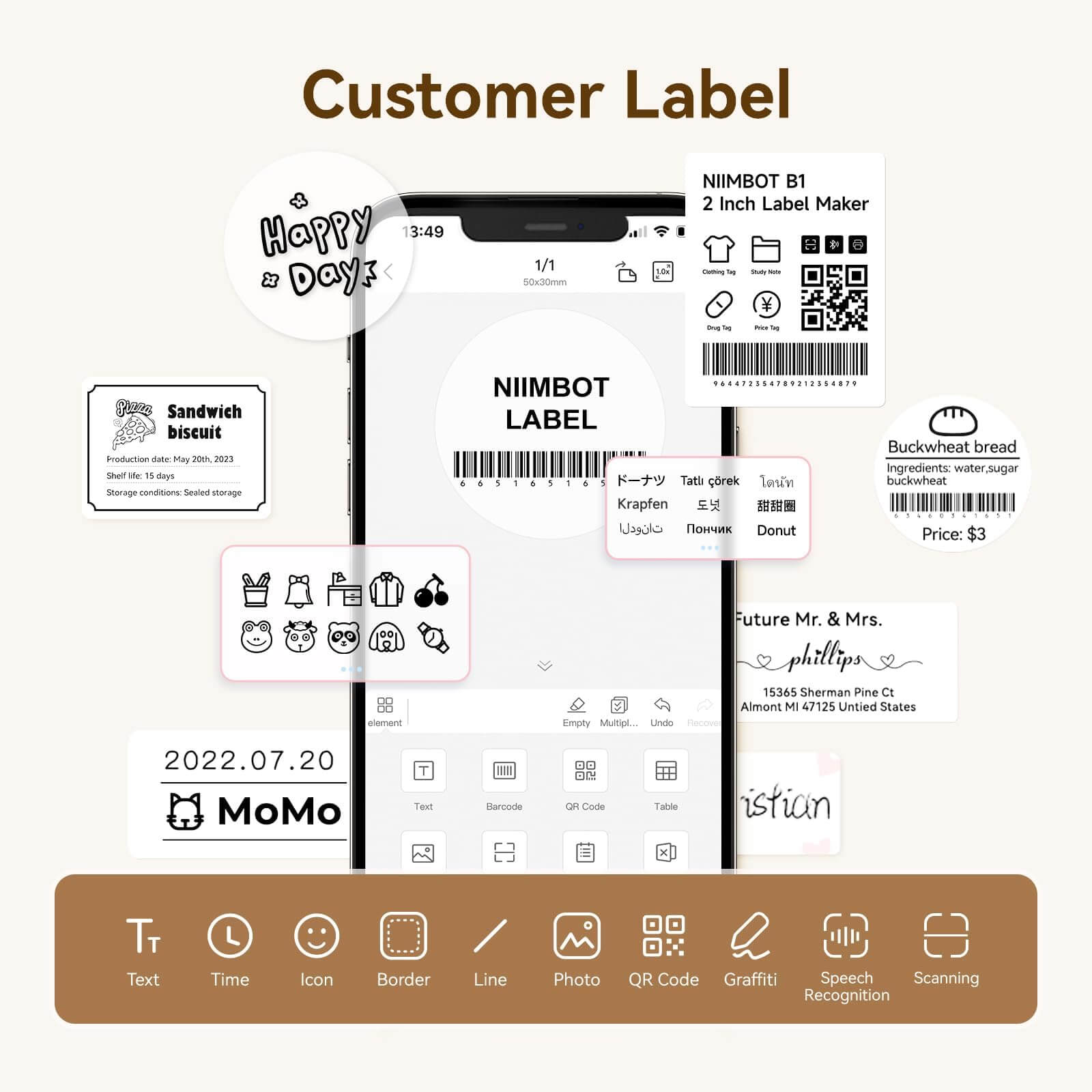 NIIMBOT Transparentes Etikettenband für B21, B1, B3S