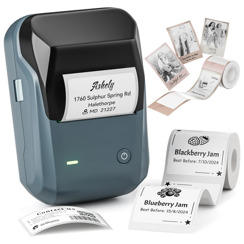 NIIMBOT B1 Pro Label Maker, 300DPI HD Label Printer, Ideal for Notes,lake blue