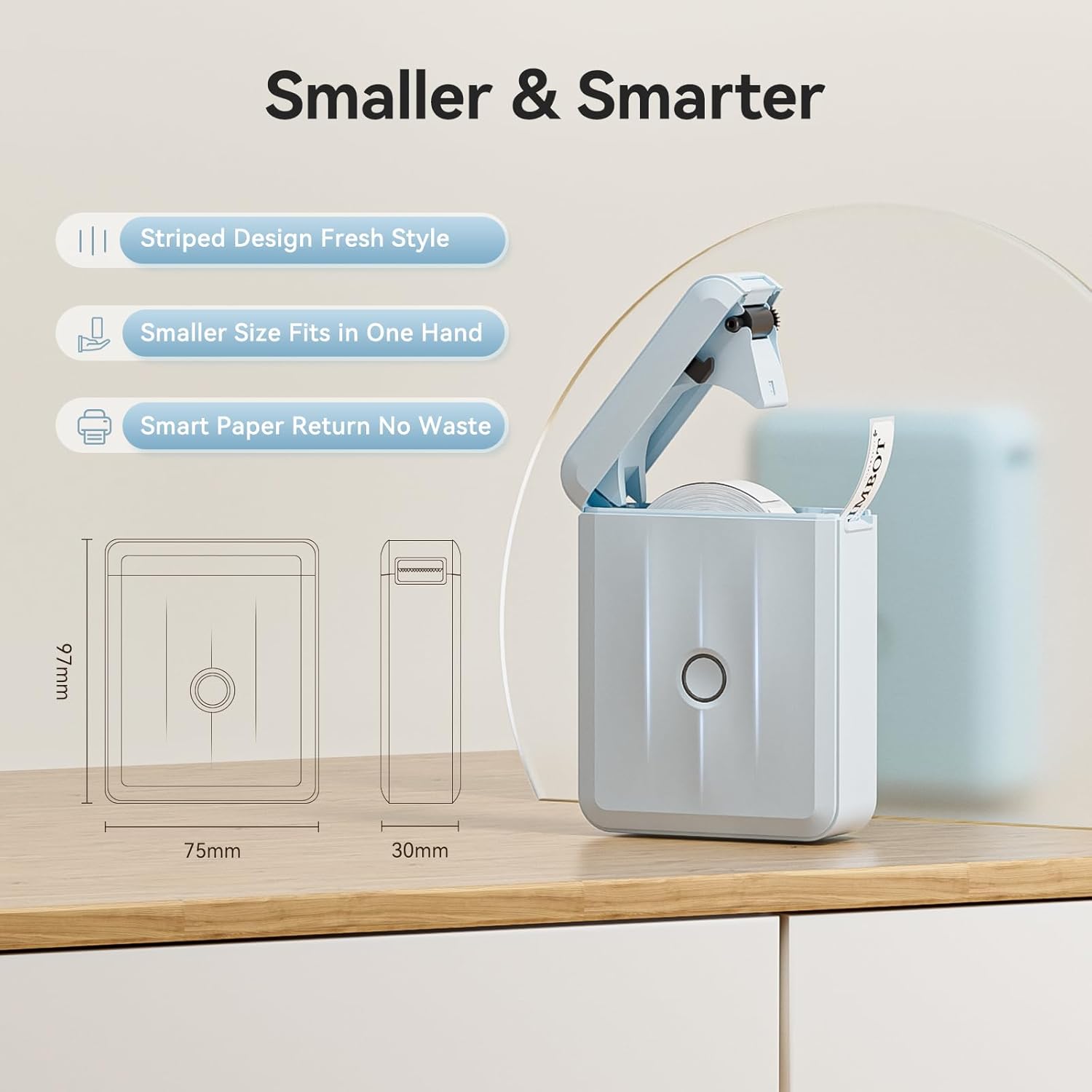 NIIMBOT Etikettendrucker D110 Upgrade, Mini Bluetooth Etikettiergerät Beschriftungsgerät Selbstklebend, Tragbares Sticker drucker Label Printer mit iOS Android, Geeignet für Zuhause Schule Büro