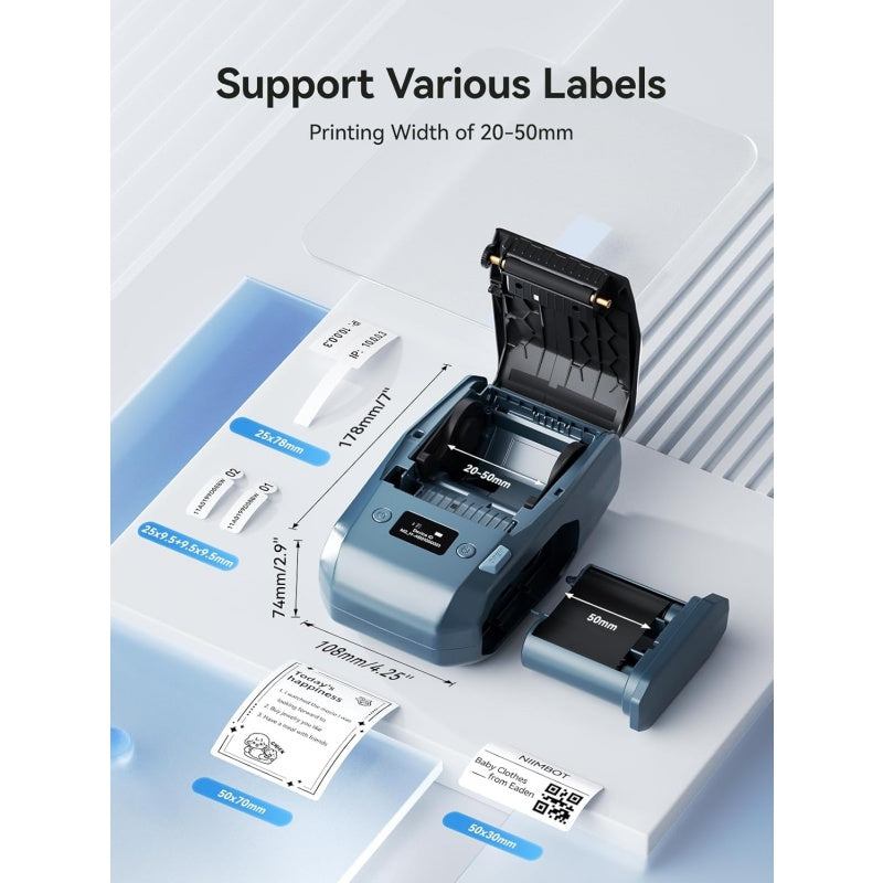 NIIMBOT M2 Etikettendrucker, Bluetooth Label Printer Etikettiergerät Thermotransfer Beschriftungsgerät Unterstützt Farbdruck, Selbstklebend Sticker Drucker für Büro, Zuhause, Schule