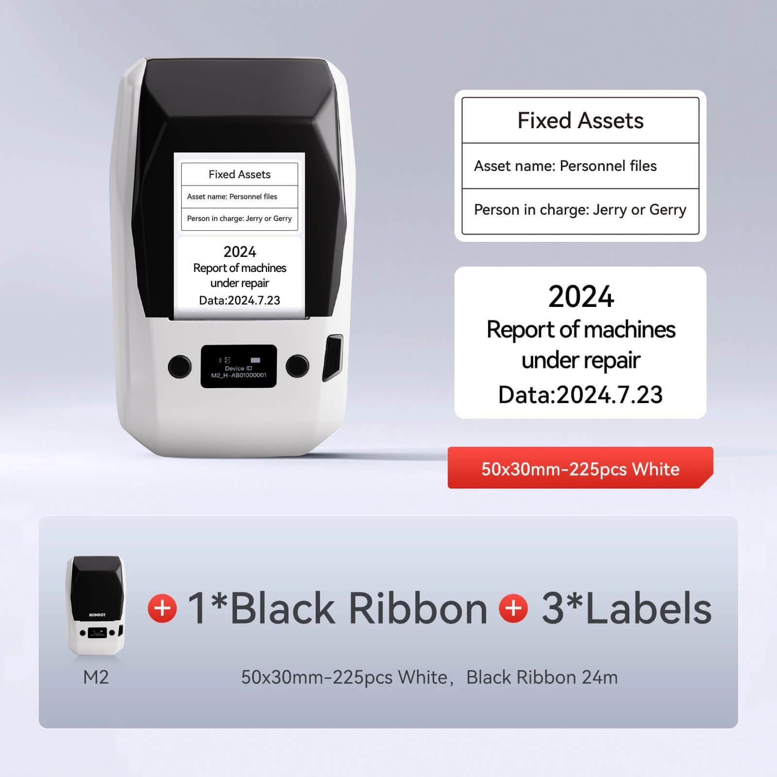 NIIMBOT M2 Thermotransfer-Etikettendrucker – Intelligentes Farbdrucken via Smartphone & PC für Büro und Outdoor-Ausrüstung