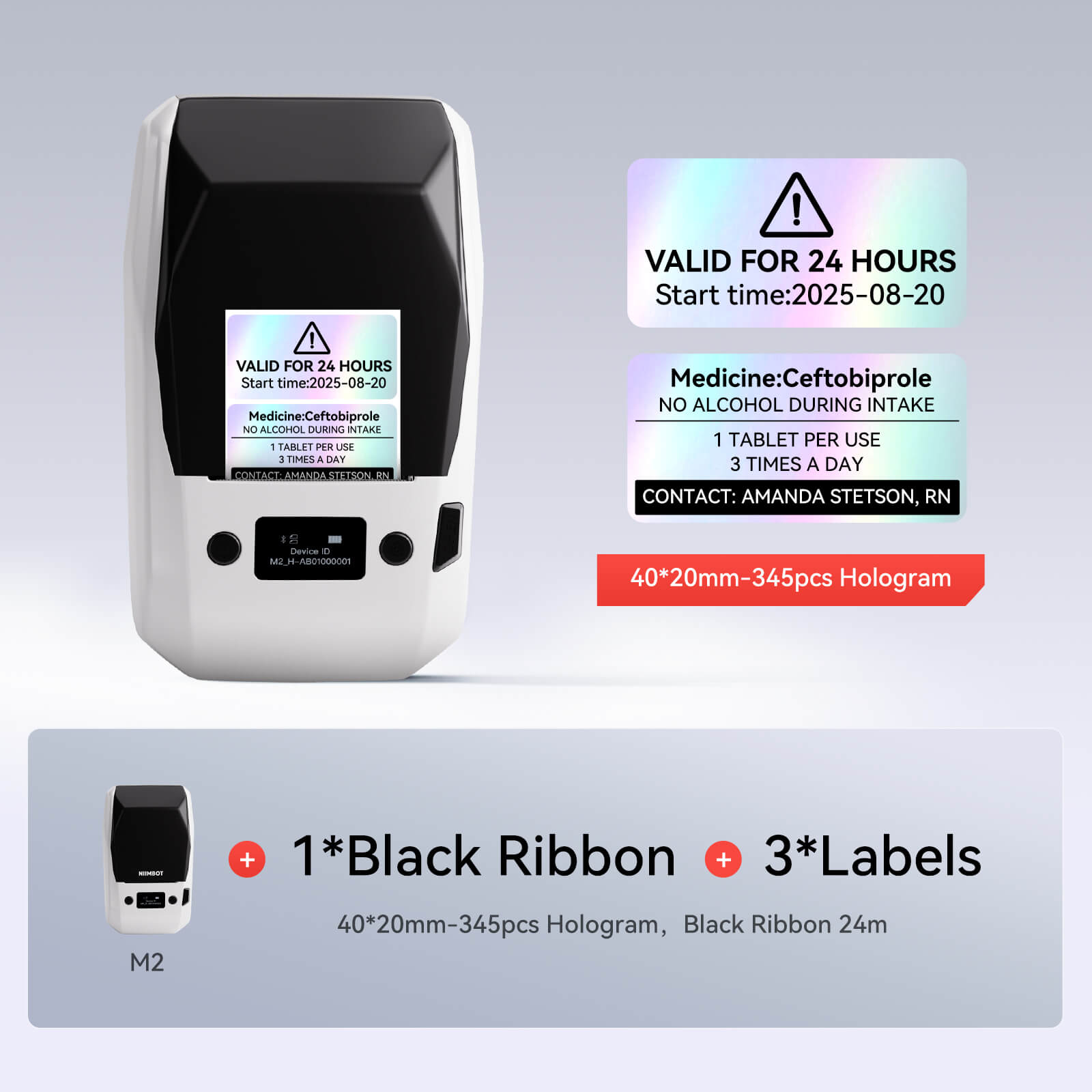 NIIMBOT M2 Thermotransfer-Etikettendrucker – Intelligentes Farbdrucken via Smartphone & PC für Büro und Outdoor-Ausrüstung