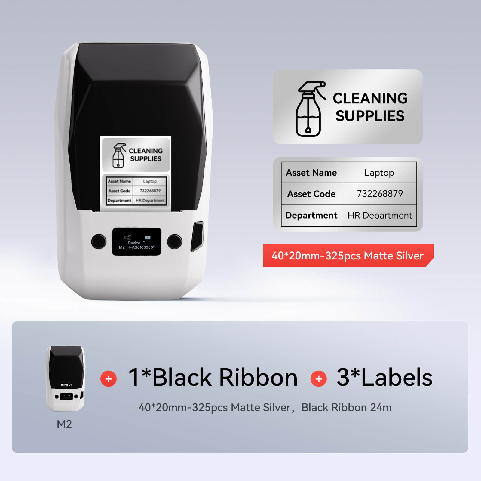 NIIMBOT M2 Thermotransfer-Etikettendrucker – Intelligentes Farbdrucken via Smartphone & PC für Büro und Outdoor-Ausrüstung