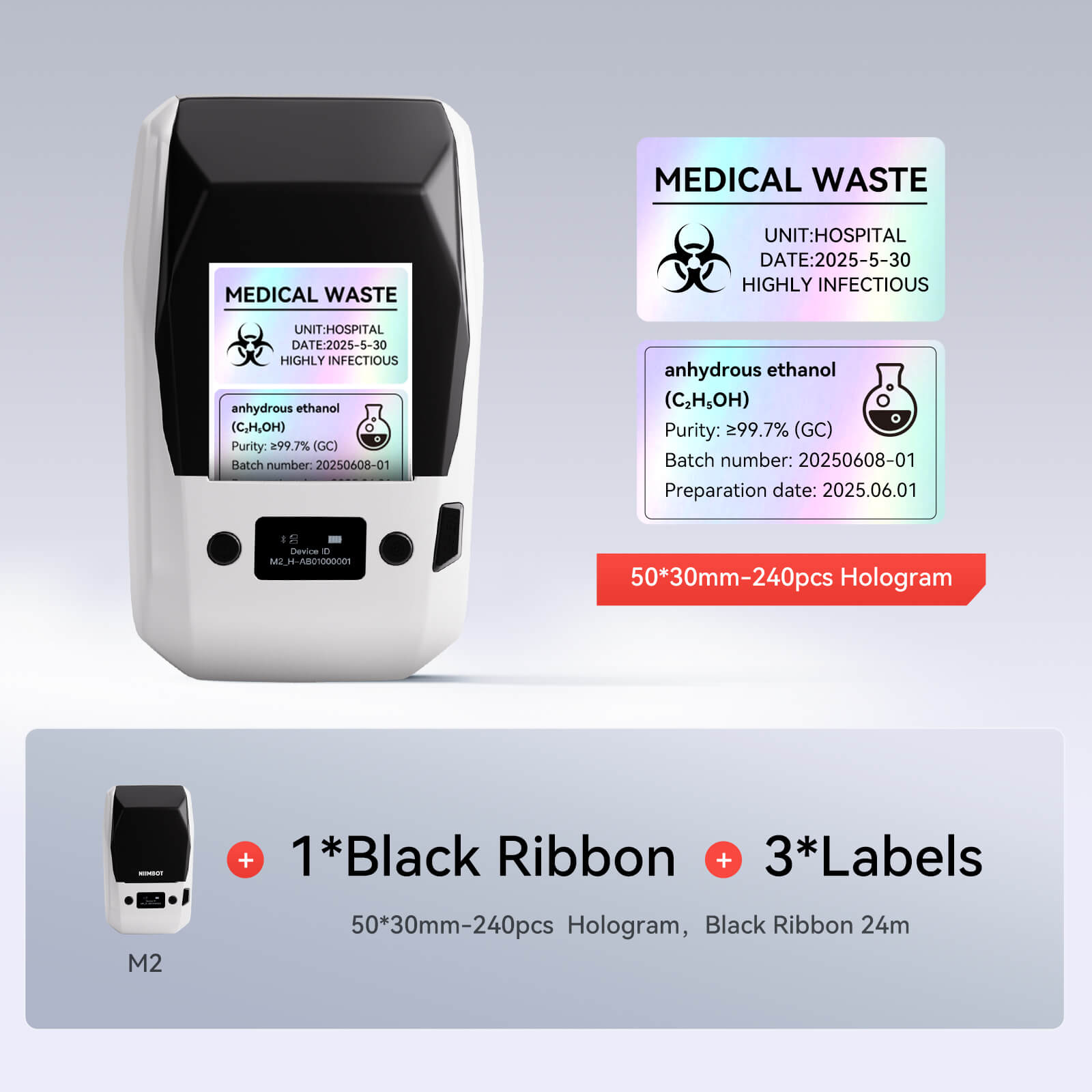 NIIMBOT M2 Thermotransfer-Etikettendrucker – Intelligentes Farbdrucken via Smartphone & PC für Büro und Outdoor-Ausrüstung
