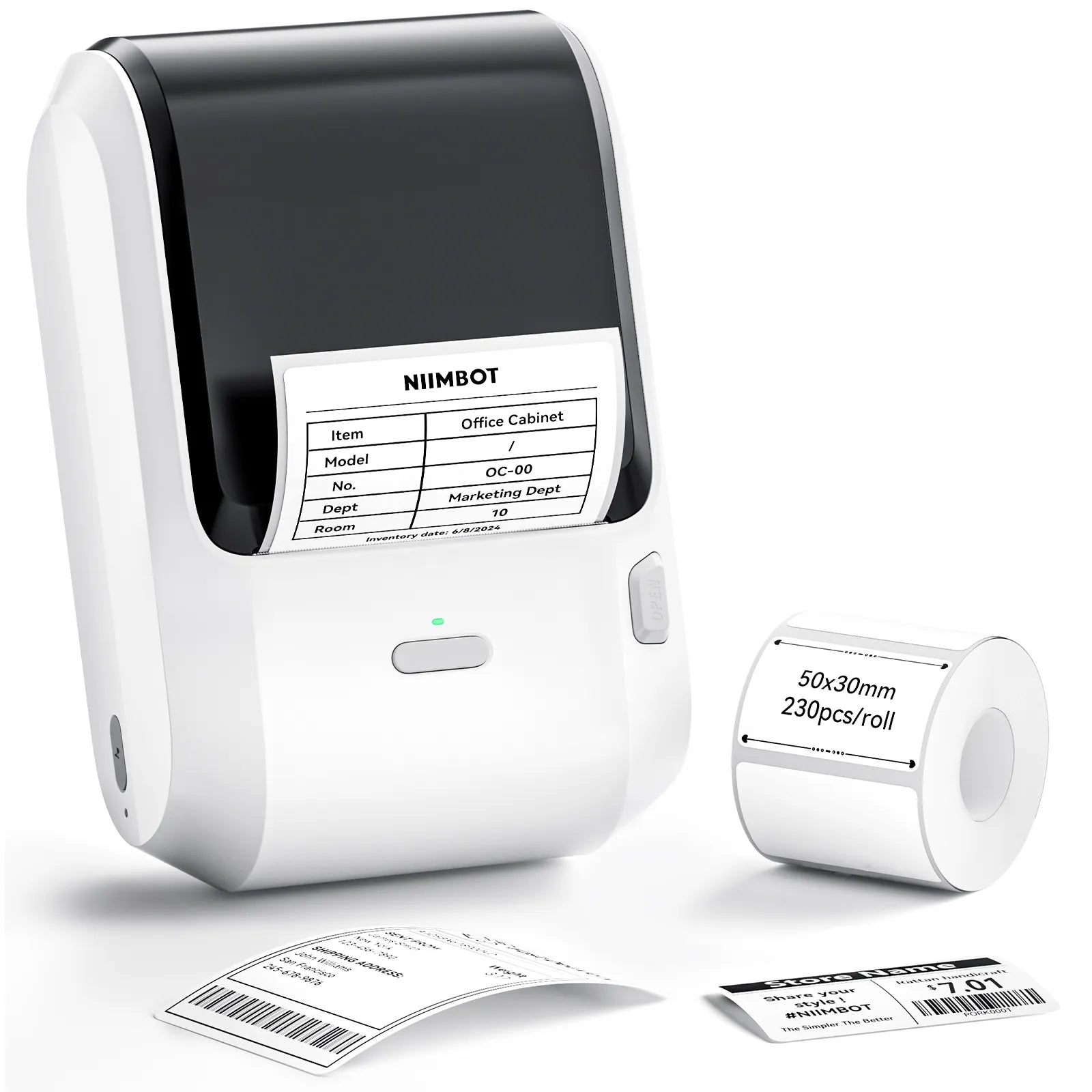 NIIMBOT M3 Etikettendrucker mit Wasserfeste Etiketten Selbstklebend, 300DPI Etikettiergerät Bluetooth Label Printer