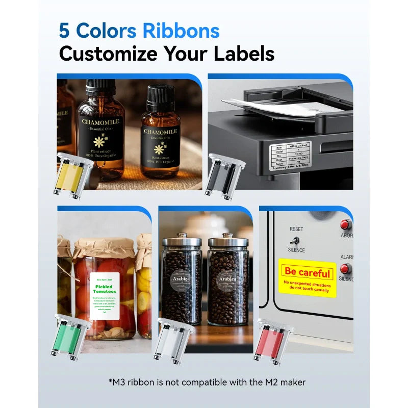NIIMBOT M3 Etikettendrucker mit Wasserfeste Etiketten Selbstklebend, 300DPI Etikettiergerät Bluetooth Label Printer