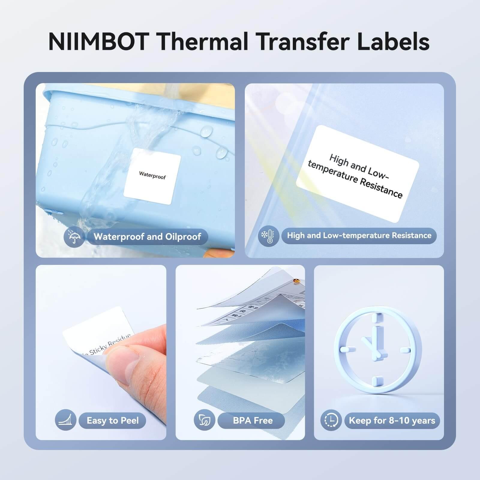 NIIMBOT Thermotransfer-Etikettendrucker – Etiketten für M2, M3