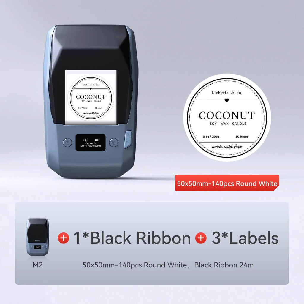 NIIMBOT M2 Etikettendrucker, Bluetooth Label Printer Etikettiergerät Thermotransfer Beschriftungsgerät Unterstützt Farbdruck, Selbstklebend Sticker Drucker für Büro, Zuhause, Schule