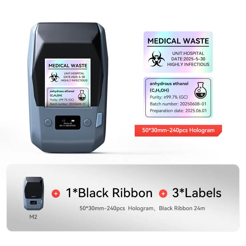 NIIMBOT M2 Etikettendrucker, Bluetooth Label Printer Etikettiergerät Thermotransfer Beschriftungsgerät Unterstützt Farbdruck, Selbstklebend Sticker Drucker für Büro, Zuhause, Schule