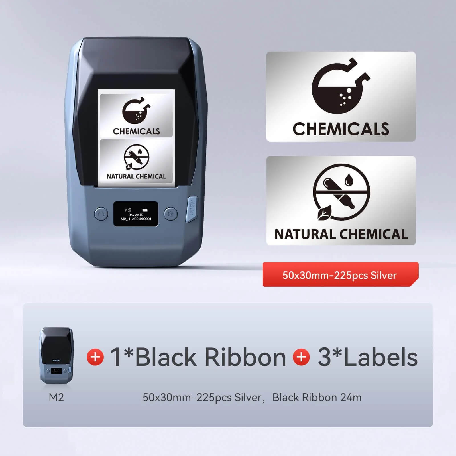NIIMBOT M2 Etikettendrucker, Bluetooth Label Printer Etikettiergerät Thermotransfer Beschriftungsgerät Unterstützt Farbdruck, Selbstklebend Sticker Drucker für Büro, Zuhause, Schule