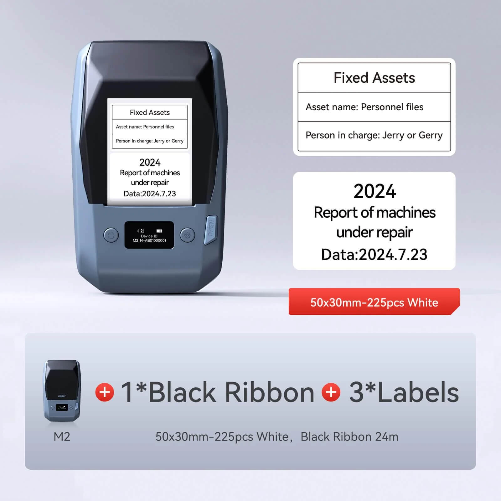 NIIMBOT M2 Etikettendrucker, Bluetooth Label Printer Etikettiergerät Thermotransfer Beschriftungsgerät Unterstützt Farbdruck, Selbstklebend Sticker Drucker für Büro, Zuhause, Schule