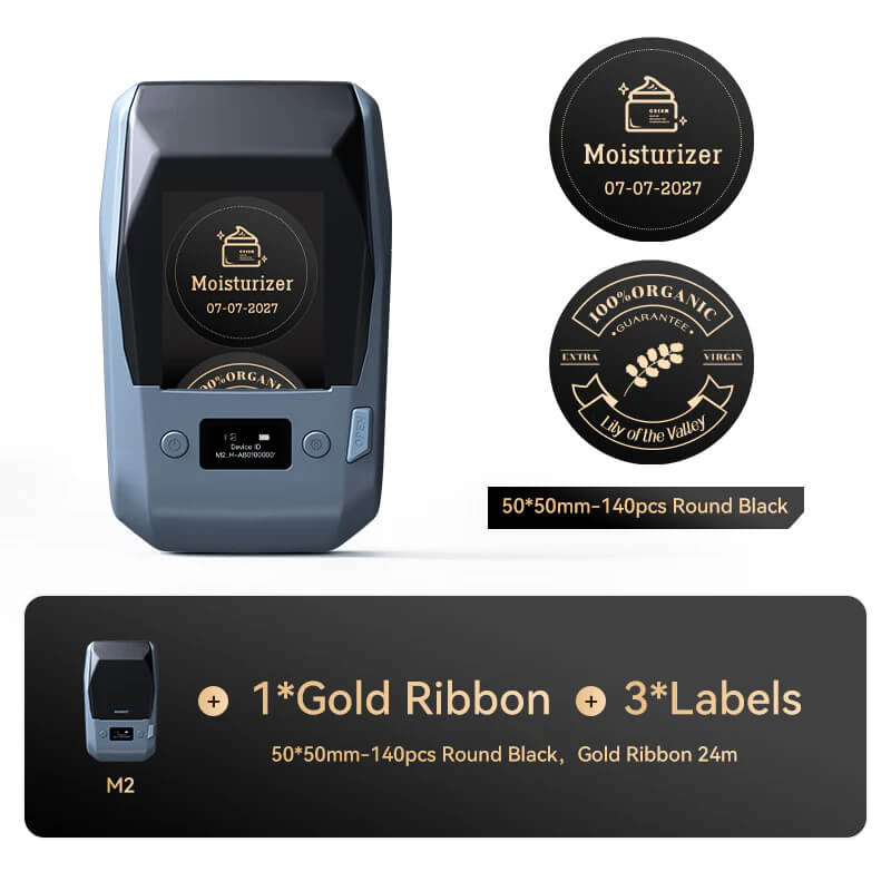NIIMBOT M2 Etikettendrucker, Bluetooth Label Printer Etikettiergerät Thermotransfer Beschriftungsgerät Unterstützt Farbdruck, Selbstklebend Sticker Drucker für Büro, Zuhause, Schule