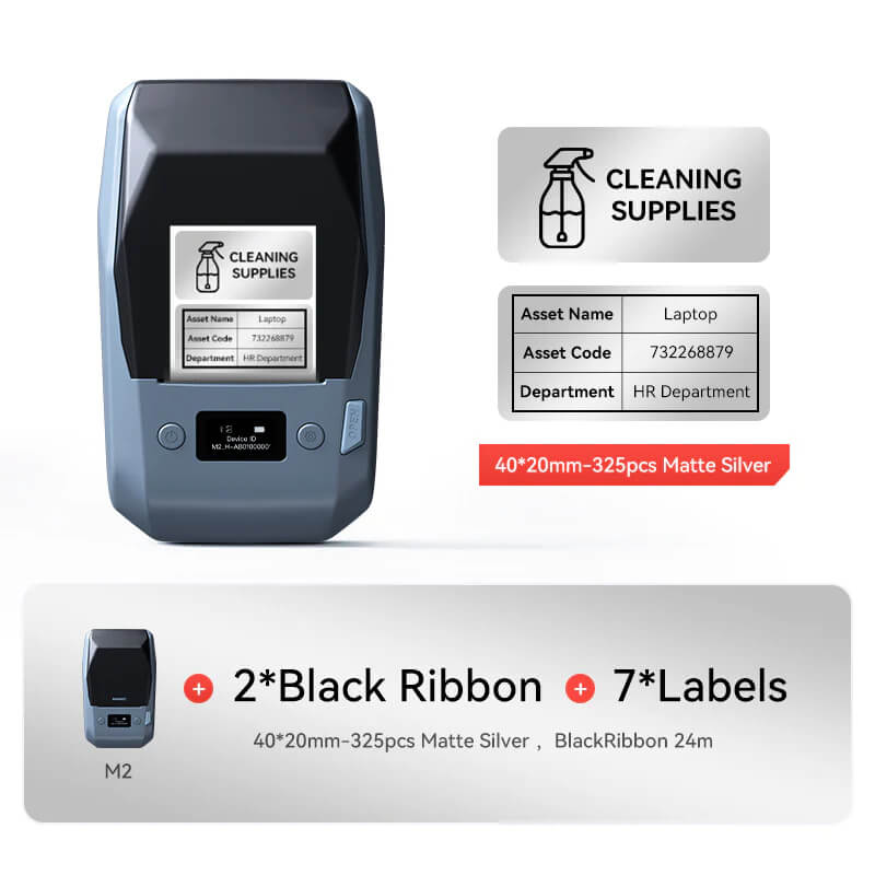 NIIMBOT M2 Etikettendrucker, Bluetooth Label Printer Etikettiergerät Thermotransfer Beschriftungsgerät Unterstützt Farbdruck, Selbstklebend Sticker Drucker für Büro, Zuhause, Schule