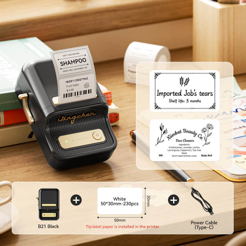 NIIMBOT B21 Bluetooth Thermo Etikettendrucker – Effizient für Zuhause, Büro und Gewerbe