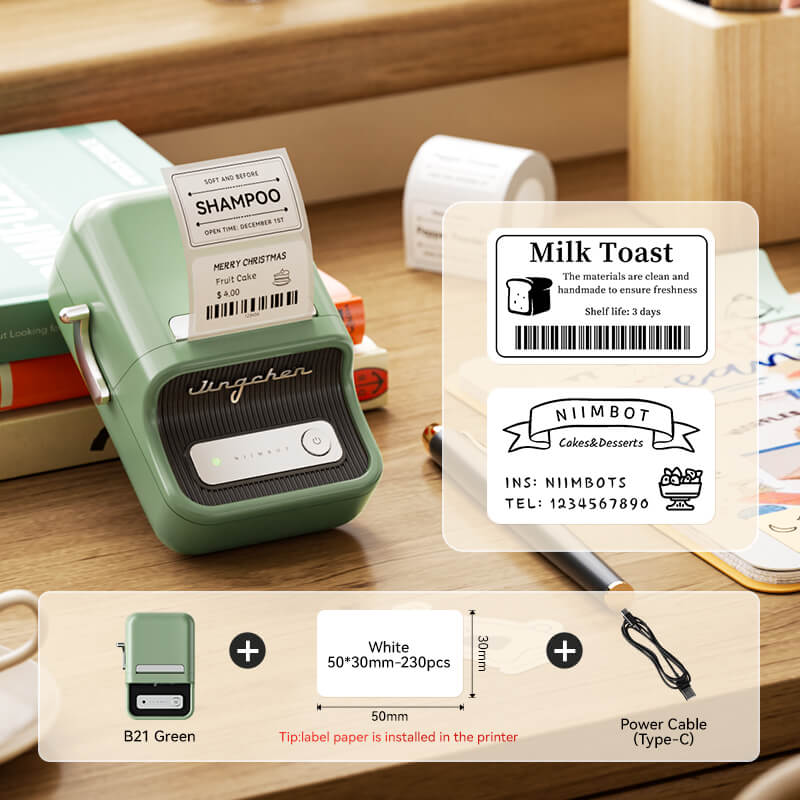 NIIMBOT B21 Bluetooth Thermo Etikettendrucker – Effizient für Zuhause, Büro und Gewerbe
