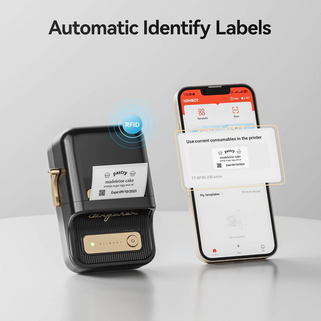 NIIMBOT B21 Bluetooth Thermo Etikettendrucker – Effizient für Zuhause, Büro und Gewerbe